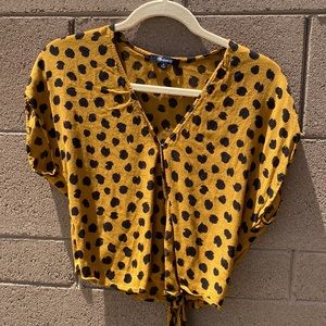 Madewell Sash-Tie Wrap Top in Painted Spots - size medium